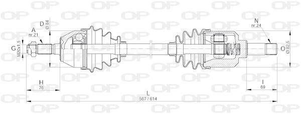 OPEN PARTS Приводной вал DRS6002.00